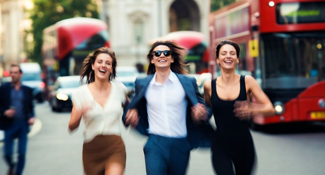 Adults in London England during a LISA! language study holiday enjoying the city together and having fun