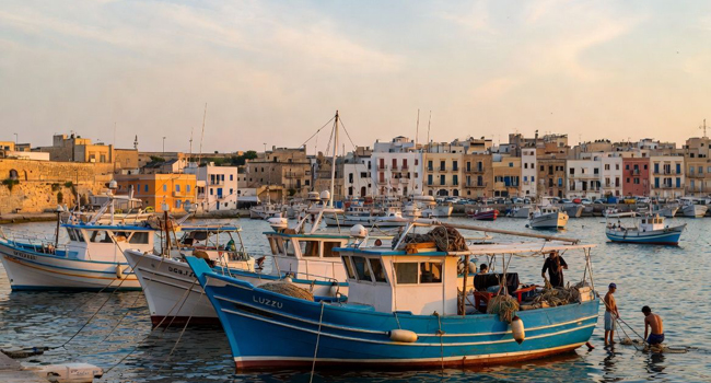 Three boats in the morning in Malta Sliema language study holidays Three boats in the morning in Malta Sliema language study holidays morning atmosphere