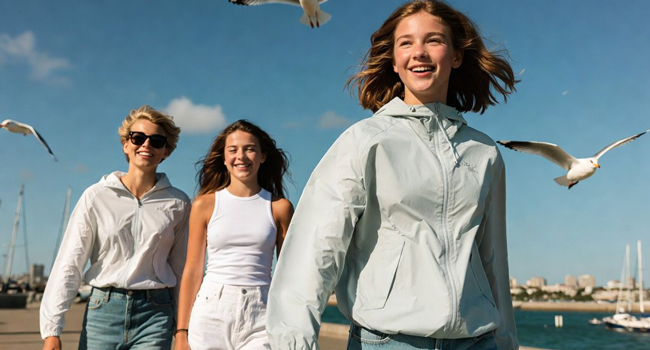 Language study holidays in Portsmouth with LISA! – support, excursions and harbour experiences Schoolgirls in Portsmouth during a LISA! language study holiday walking by the harbour enjoying support and free time together