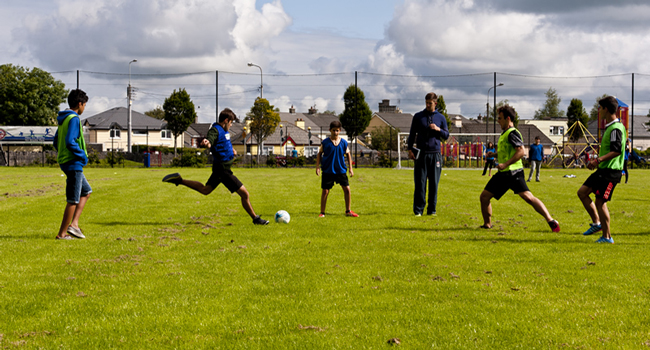 Leisure programme on a LISA! English language course for young learners in Ennis Students playing football during the leisure programme of a LISA! English language course for young learners in Ennis, Ireland