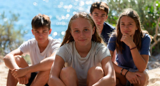 Language study holidays for students in Malta St Julian’s with LISA! Four children by the sea in Malta St Julian’s on a language study holiday in Malta with LISA!