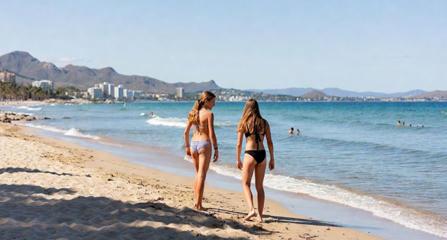 2 girls on the beach very safe with LISA! Sprachreisen